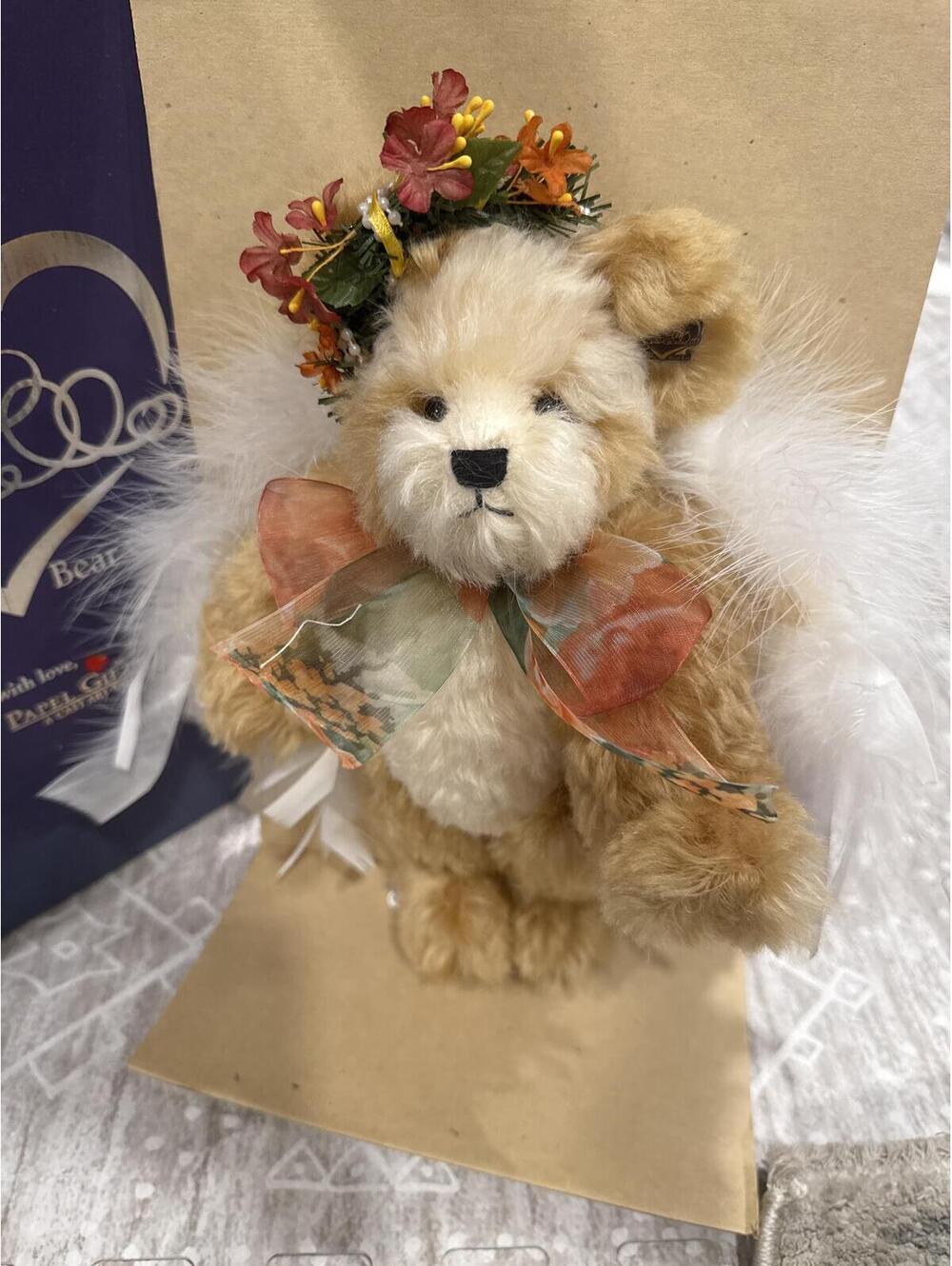 Annette Funicello Collectible Bear Plush with Floral Crown and Wings